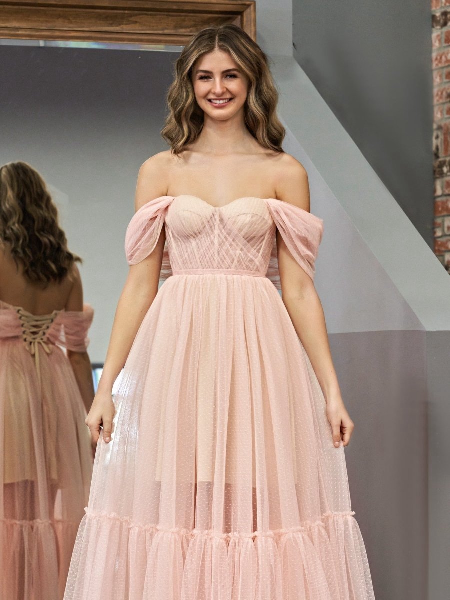 A-line Tulle Sweetheart Tea-Length Homecoming Dresses