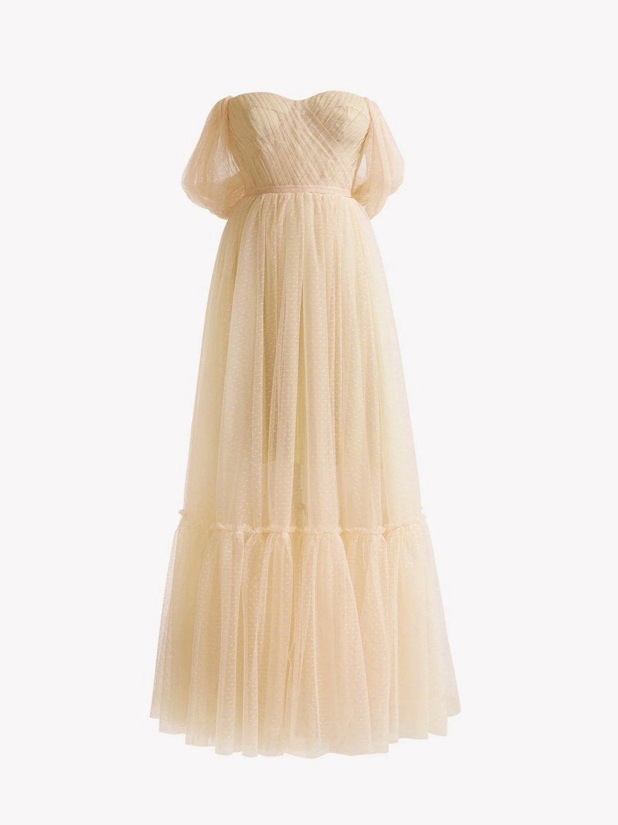 A-line Tulle Sweetheart Tea-Length Homecoming Dresses