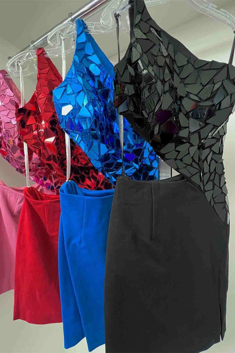 Sheath One Shoulder Homecoming Dresses with Slit