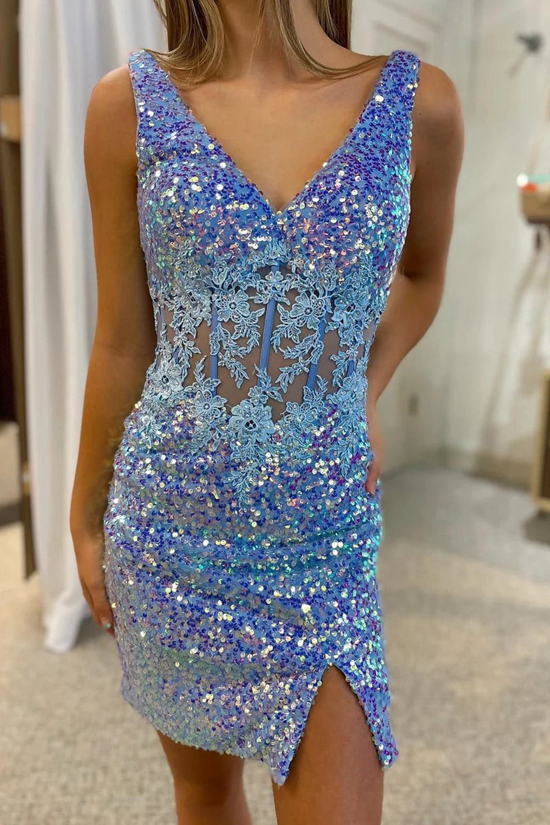 Bodycon Sequins Lace Homecoming Dresses