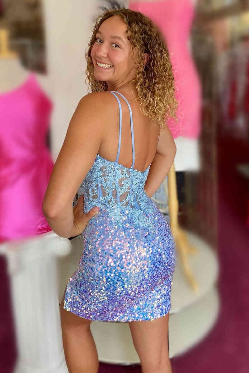 Bodycon Sequins Lace Homecoming Dresses