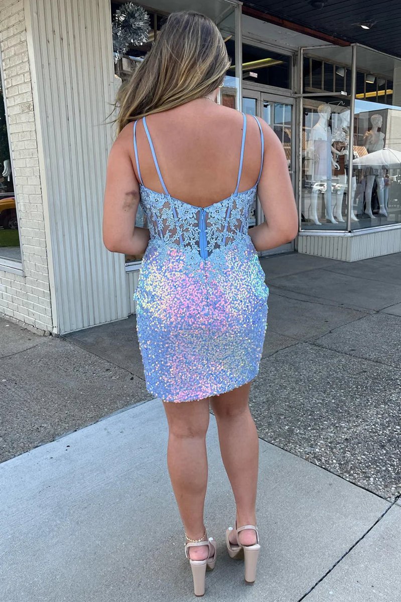 Bodycon Sequins Lace Homecoming Dresses