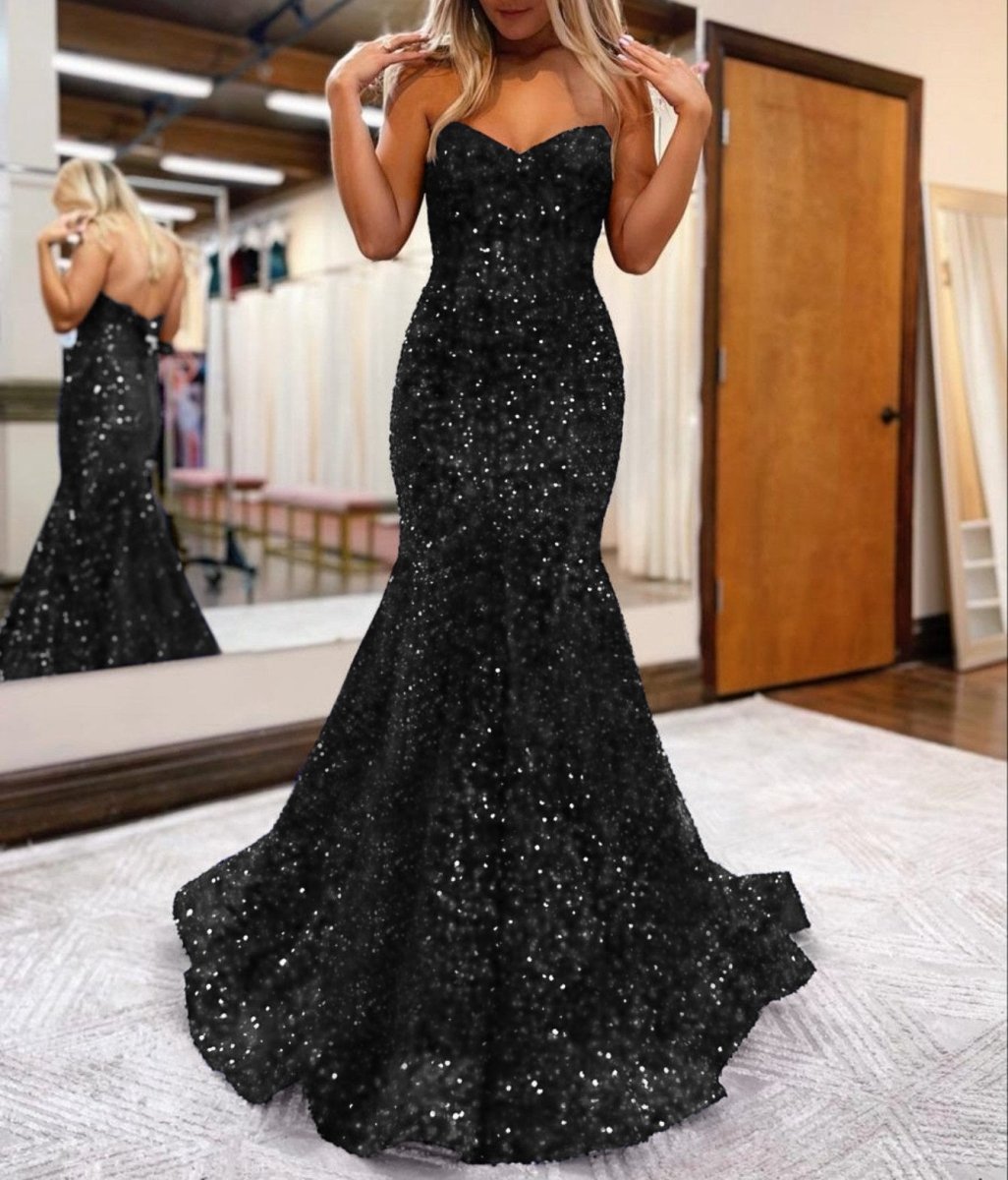 Mermaid Sweetheart Neck Sequins Homecoming Dresses