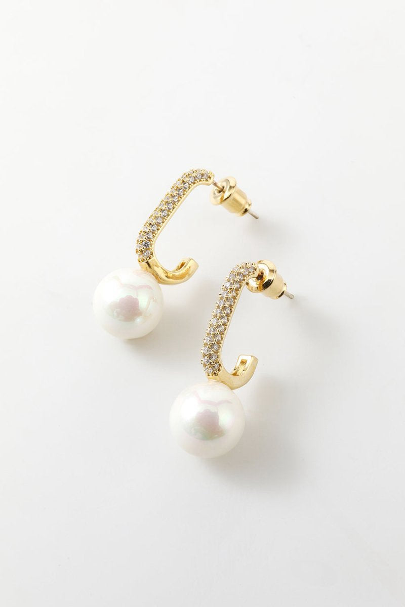 Pearl Beading Golden Earrings