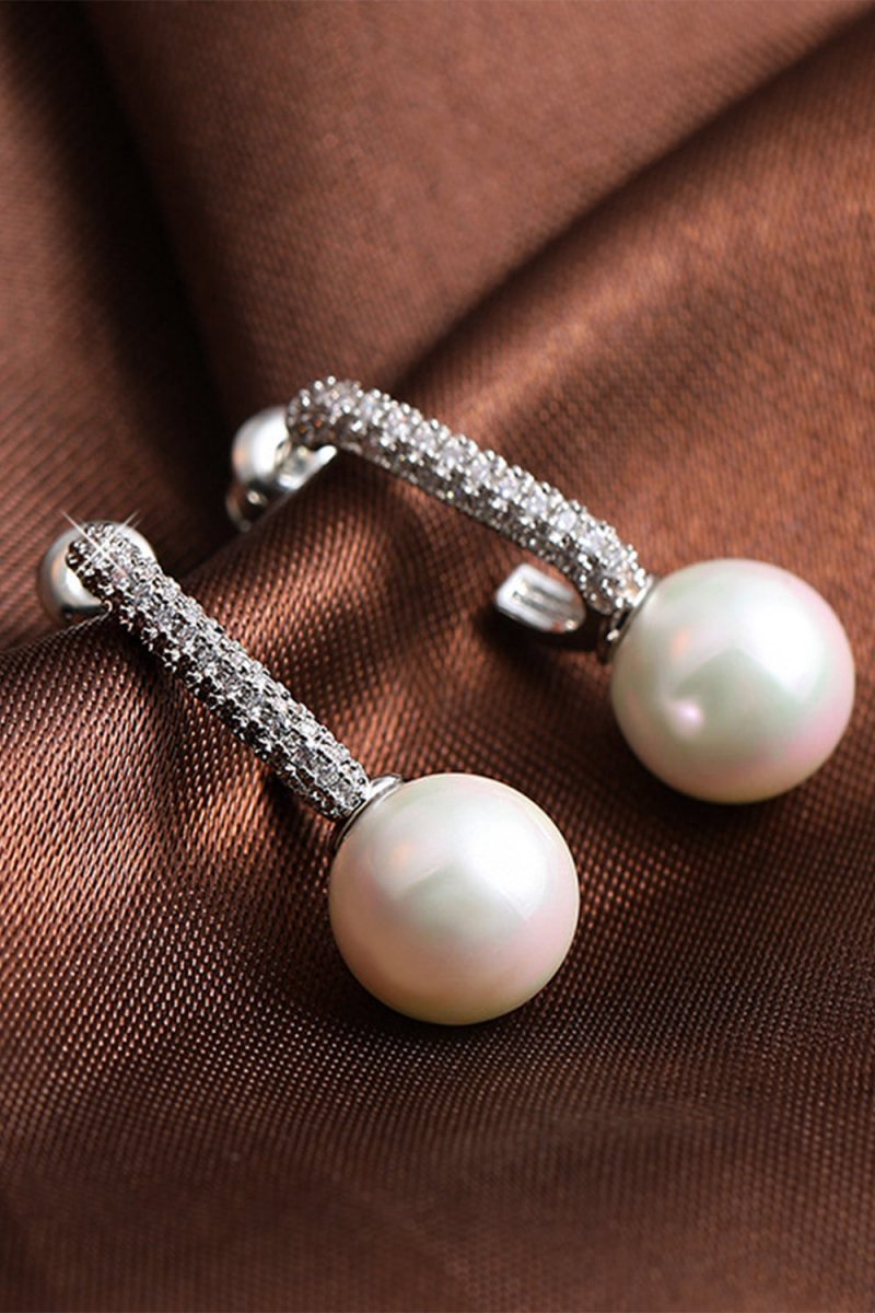 Pearl Beading Golden Earrings
