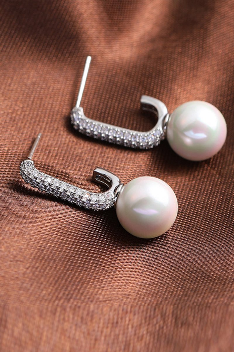 Pearl Beading Golden Earrings