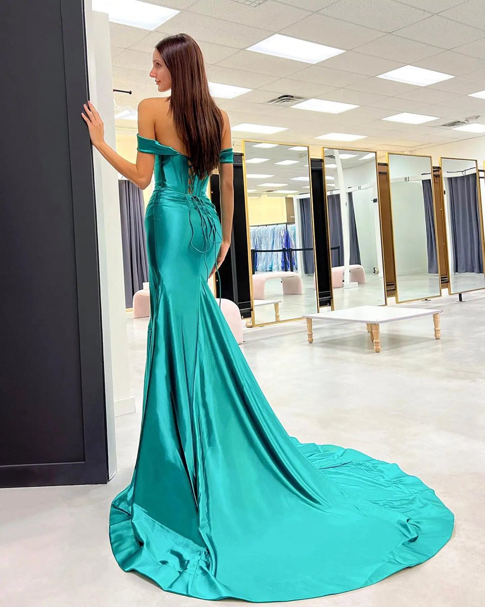 Off the Shoulder Prom Dresses with Train