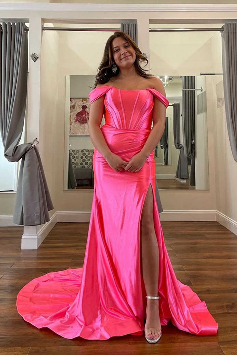 Off the Shoulder Prom Dresses with Train