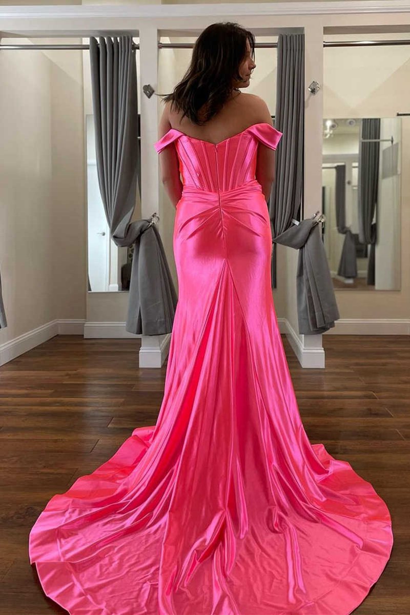 Off the Shoulder Prom Dresses with Train