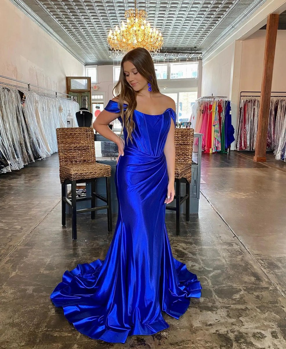 Off the Shoulder Prom Dresses with Train