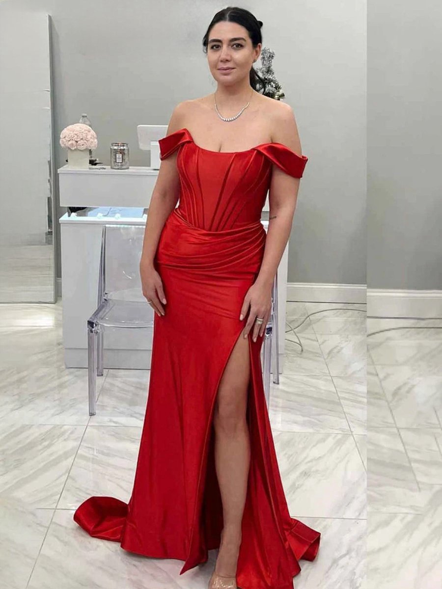 Off the Shoulder Prom Dresses with Train
