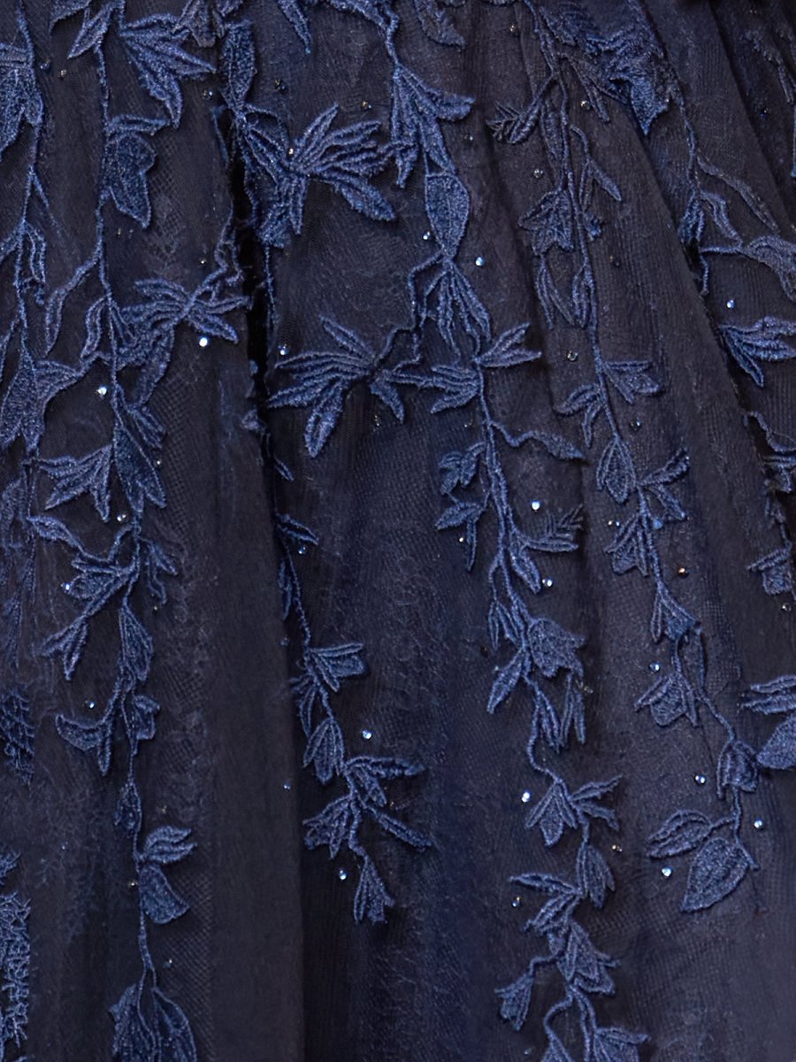 A-line Sweetheart Lace Tulle Prom Dresses with Slit
