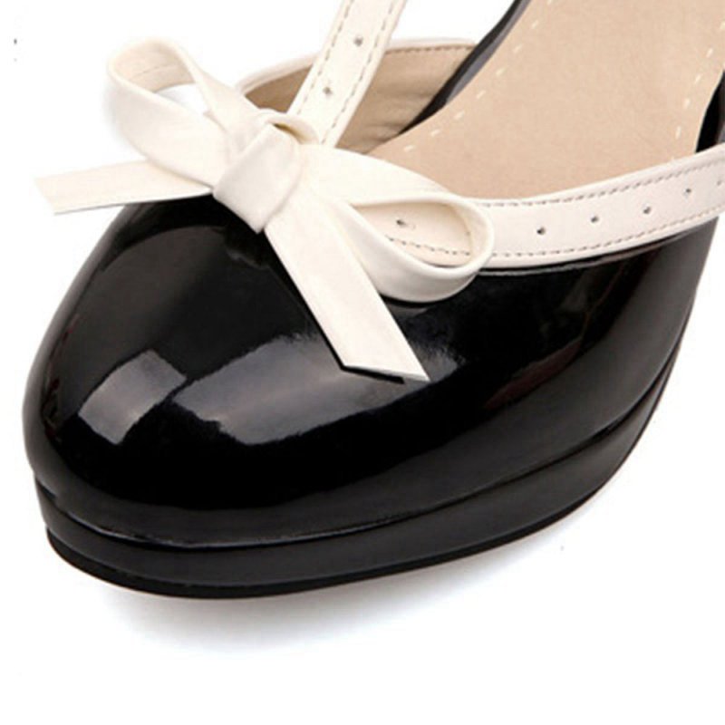 Retro Bow High Heel Shoes