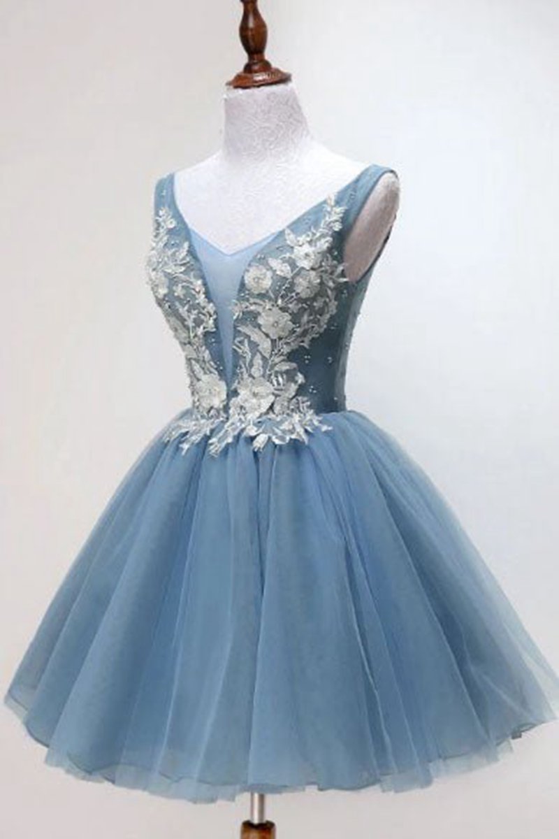 Princess Tulle Appliqued Homecoming Dresses