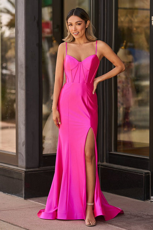 Mermaid Satin Simple Prom Dresses