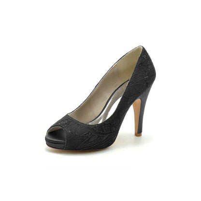 Lace Fishmouth High Heels