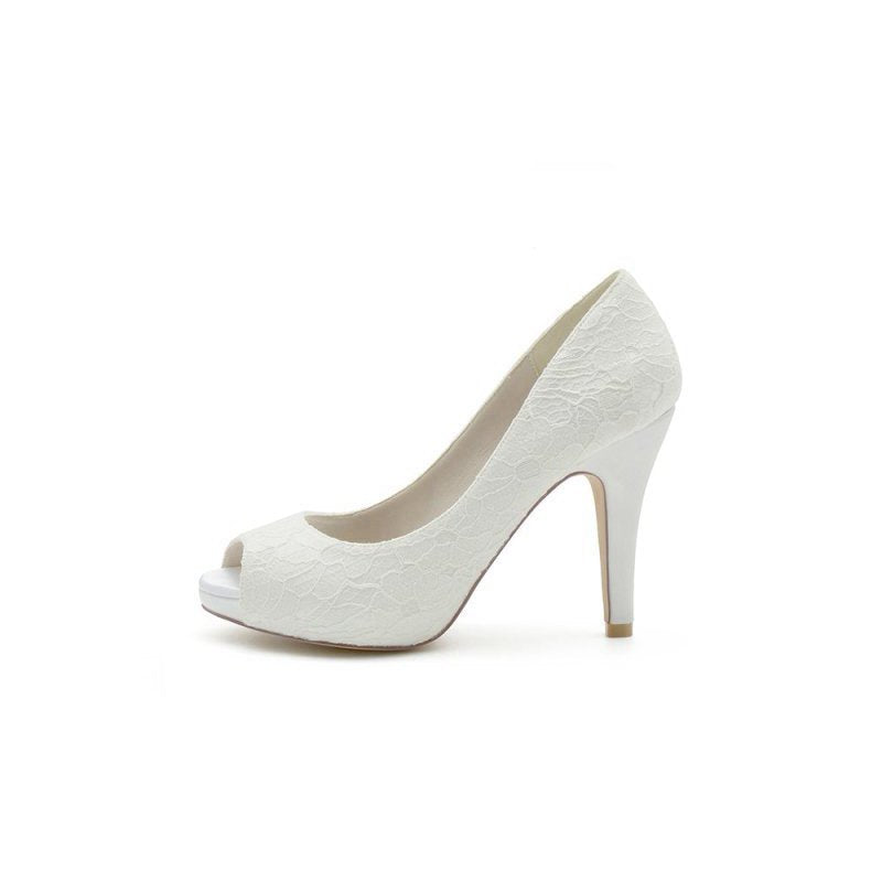 Lace Fishmouth High Heels