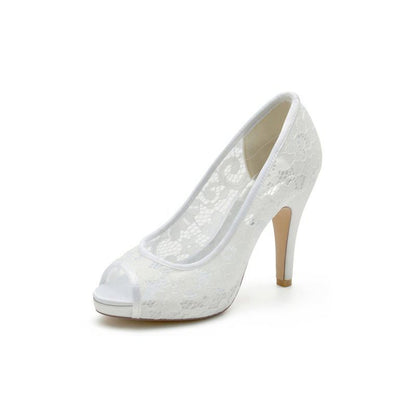 High Heels with Lace Embellishments