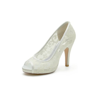 High Heels with Lace Embellishments