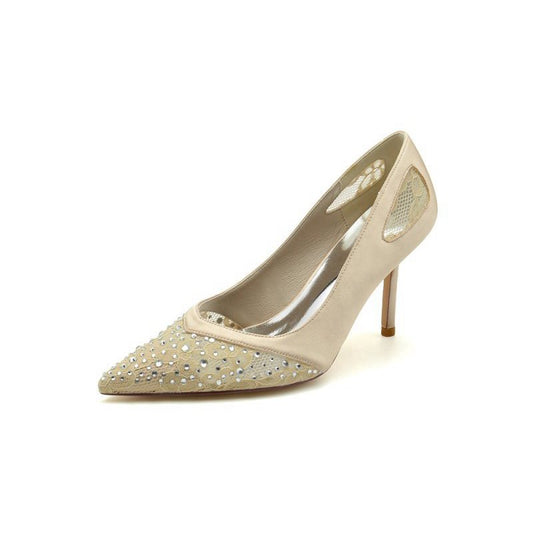 High Heels with Bead and Lace Trim
