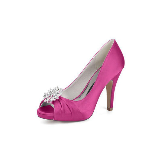 High Heels with a Shimmering Metal Accent