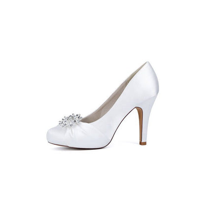 High Heels with Crystal Bow Decoration