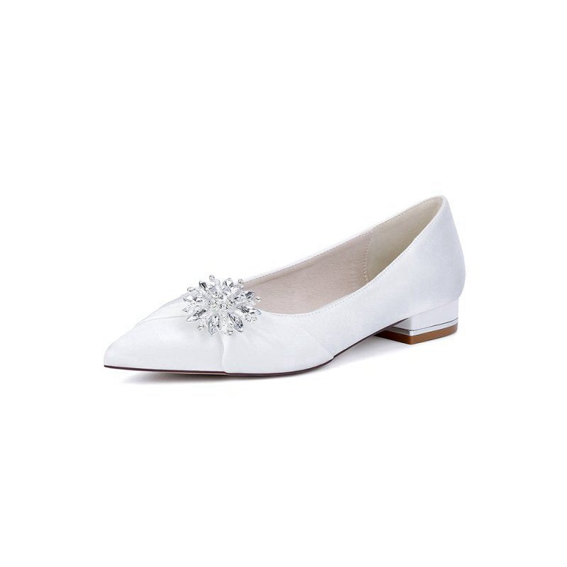 High Heels with Crystal Flower Embellishment