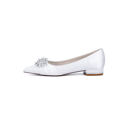 High Heels with Crystal Flower Embellishment