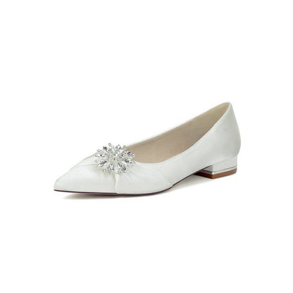 High Heels with Crystal Flower Embellishment