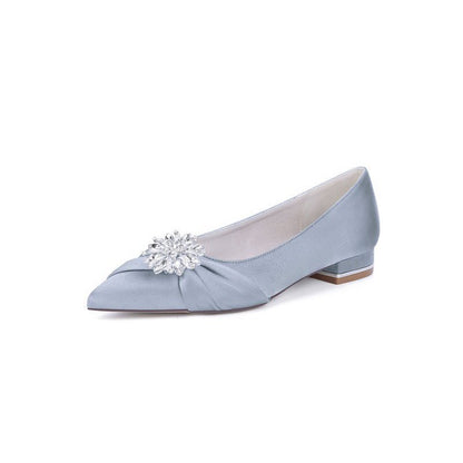 High Heels with Crystal Flower Embellishment