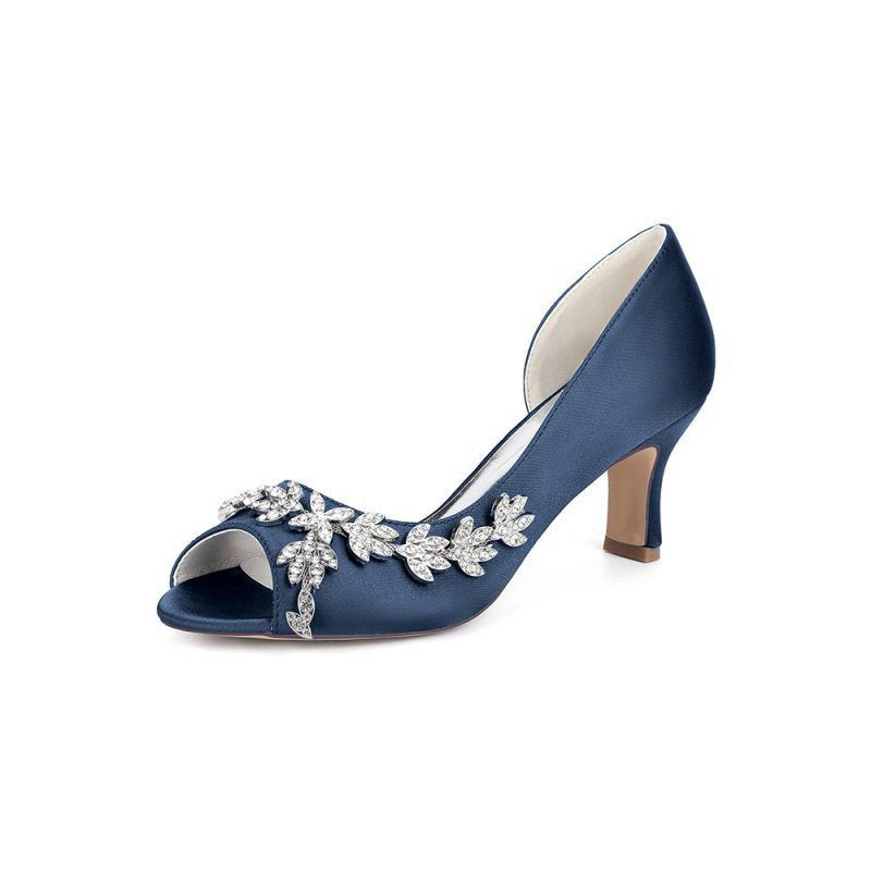 Satin High Heels with Intricate Ornaments 36862-2A
