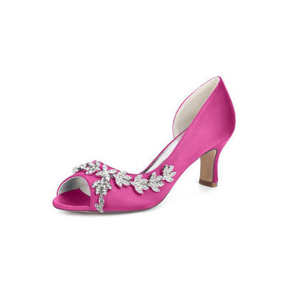 Satin High Heels with Intricate Ornaments 36862-2A