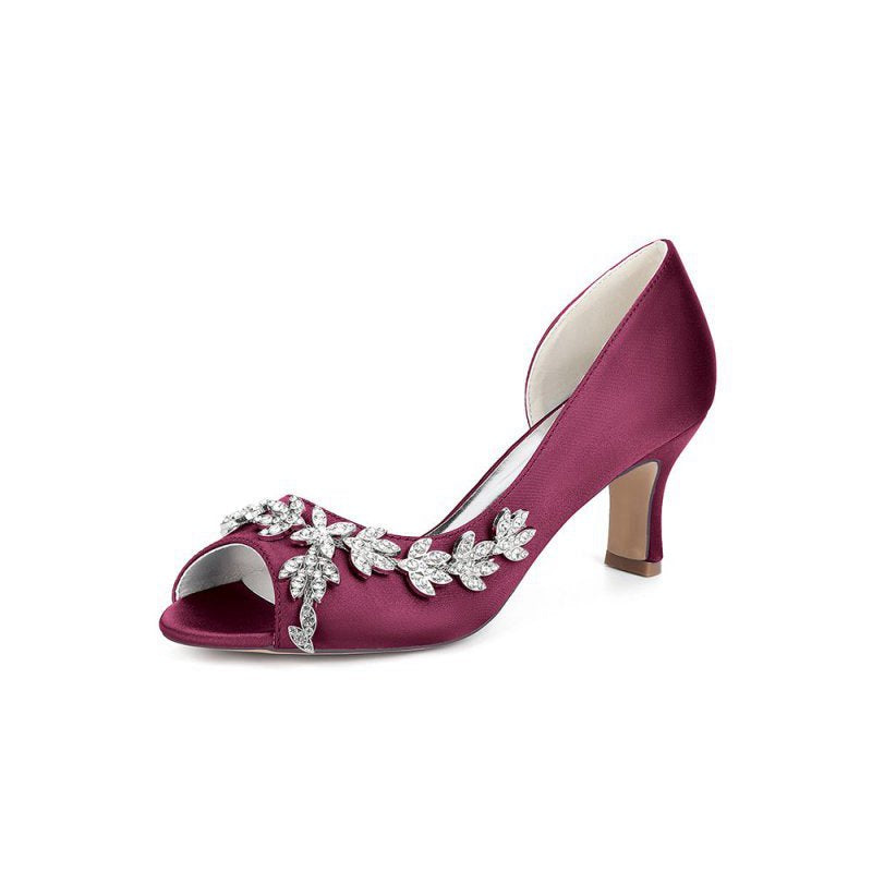 Satin High Heels with Intricate Ornaments 36862-2A