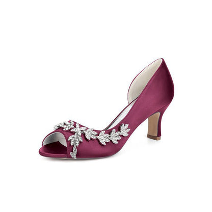 Satin High Heels with Intricate Ornaments 36862-2A
