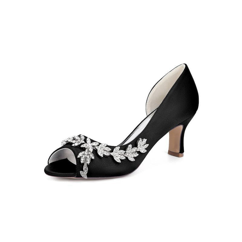 Satin High Heels with Intricate Ornaments 36862-2A