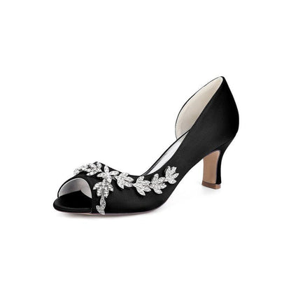 Satin High Heels with Intricate Ornaments 36862-2A