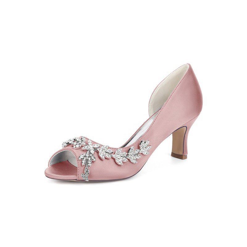 Satin High Heels with Intricate Ornaments 36862-2A
