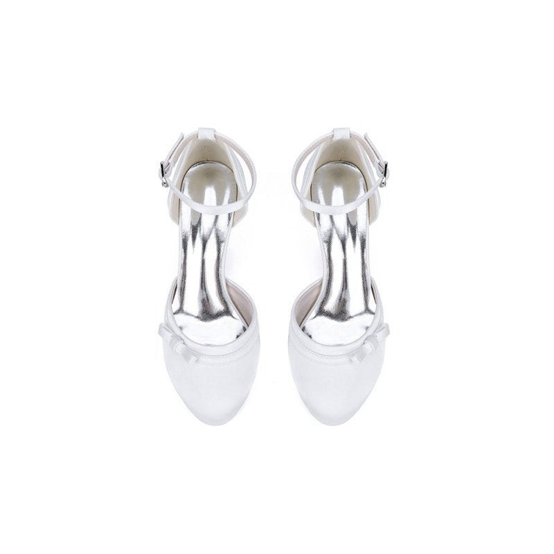 Satin High Heels with Bow Accent