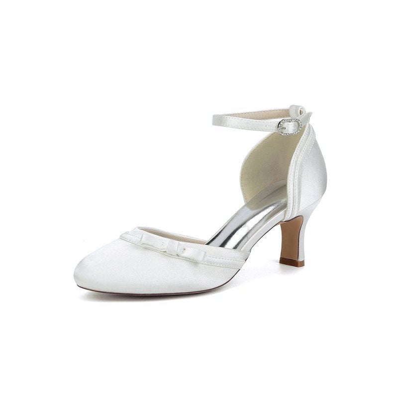 Satin High Heels with Bow Accent
