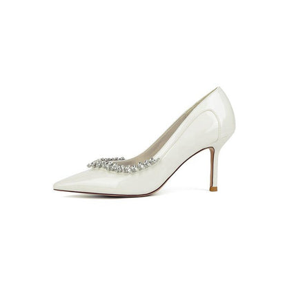 High Heels with Crystal-Embellished Metal Accent
