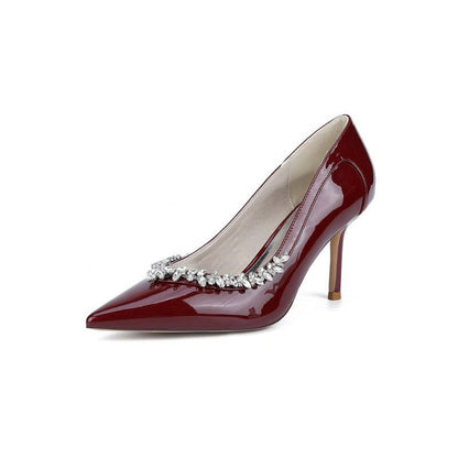 High Heels with Crystal-Embellished Metal Accent