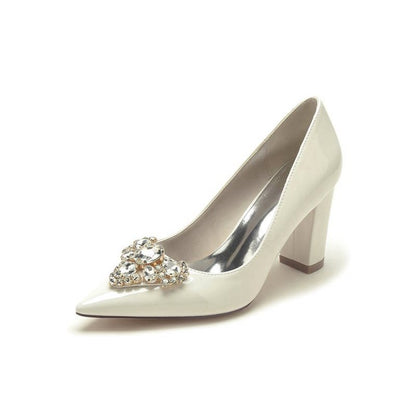 High Heels with Gemstone-Adorned Buckle