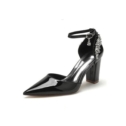 High Heels with Crystal-Embellished Buckle