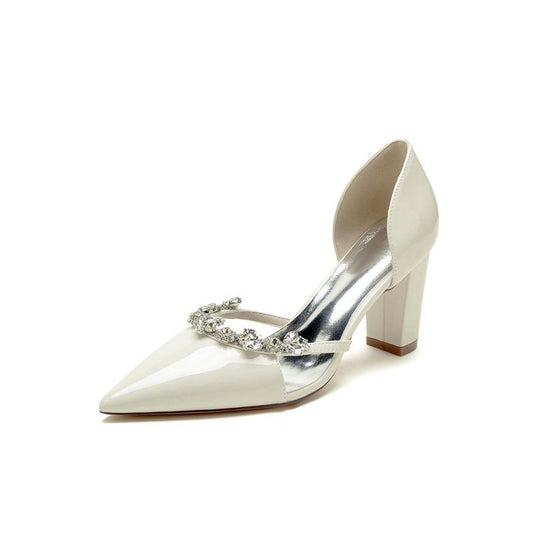 High Heels with Crystal Bow Embellishment