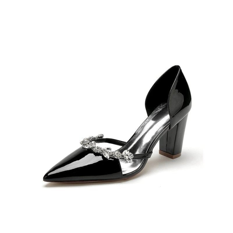 High Heels with Crystal Bow Embellishment