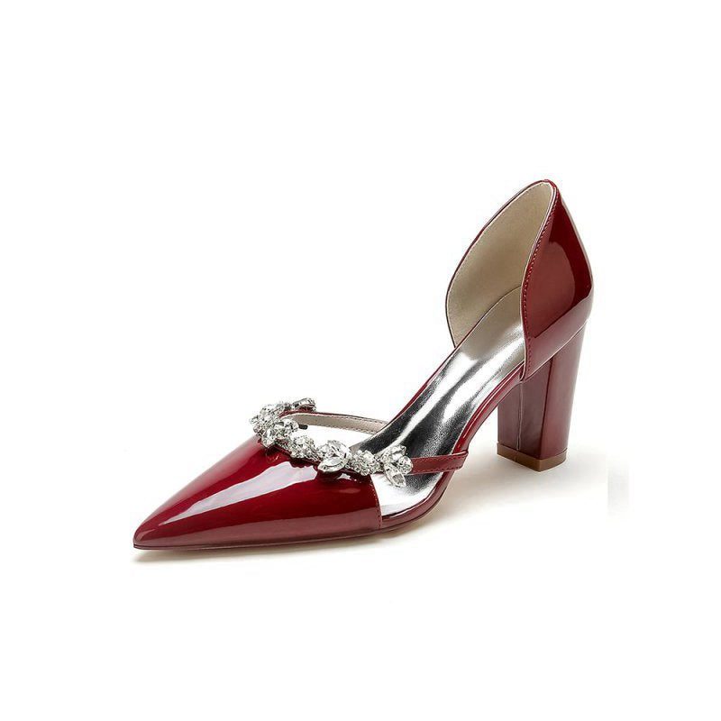 High Heels with Crystal Bow Embellishment