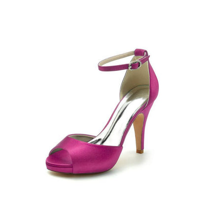 Silk Heels with Metal Accent