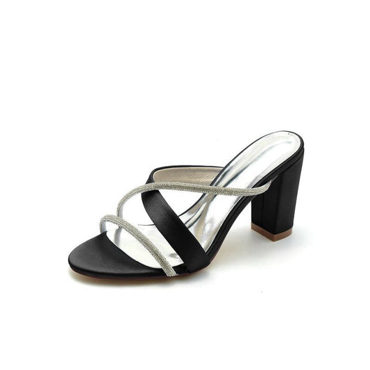 Satin High-Heeled Sandals