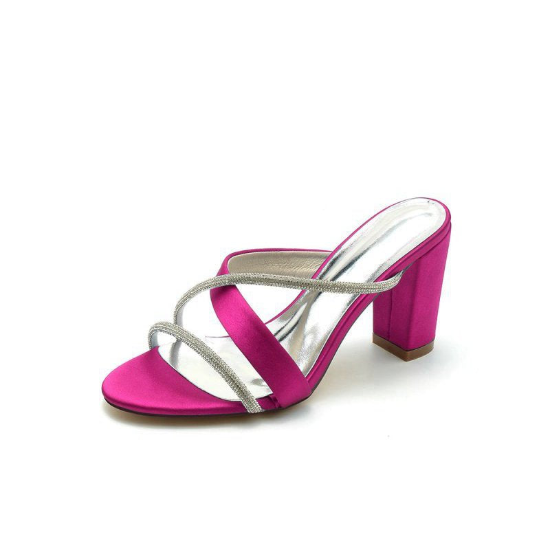 Satin High-Heeled Sandals