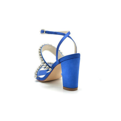 Evening Heels with Sequins and Chain Decor